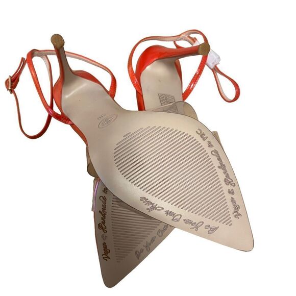 Femme LA Gia Revolve Heel Nude Patent & PVC (Tangerine) Size 39 or 8 NEW - Picture 7 of 9